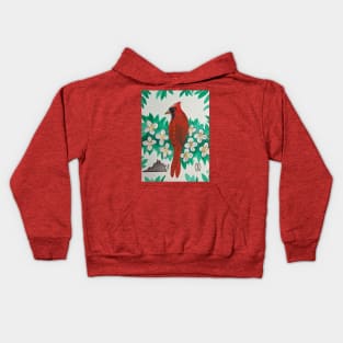 Virginia state bird and flower, the cardinal and dogwood Kids Hoodie